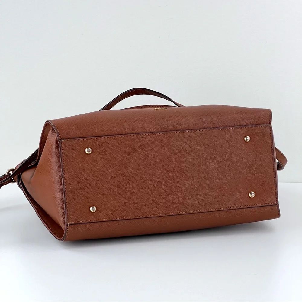 Ralph Lauren Double RL Brown Leather Tote - Picture 6 of 12